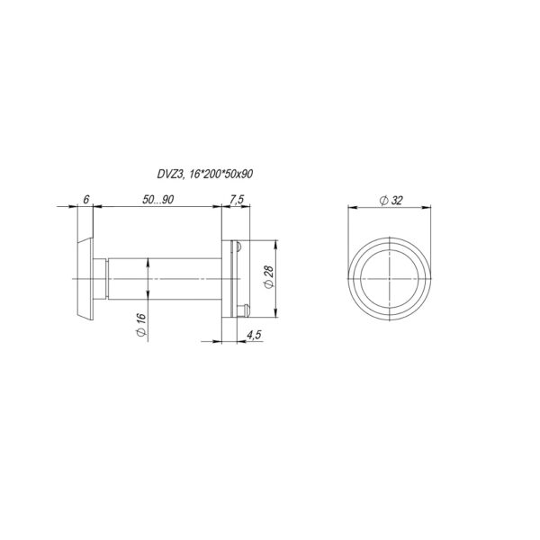 Door Viewers Peepholes With one-piece back cover D-205 - Image 2